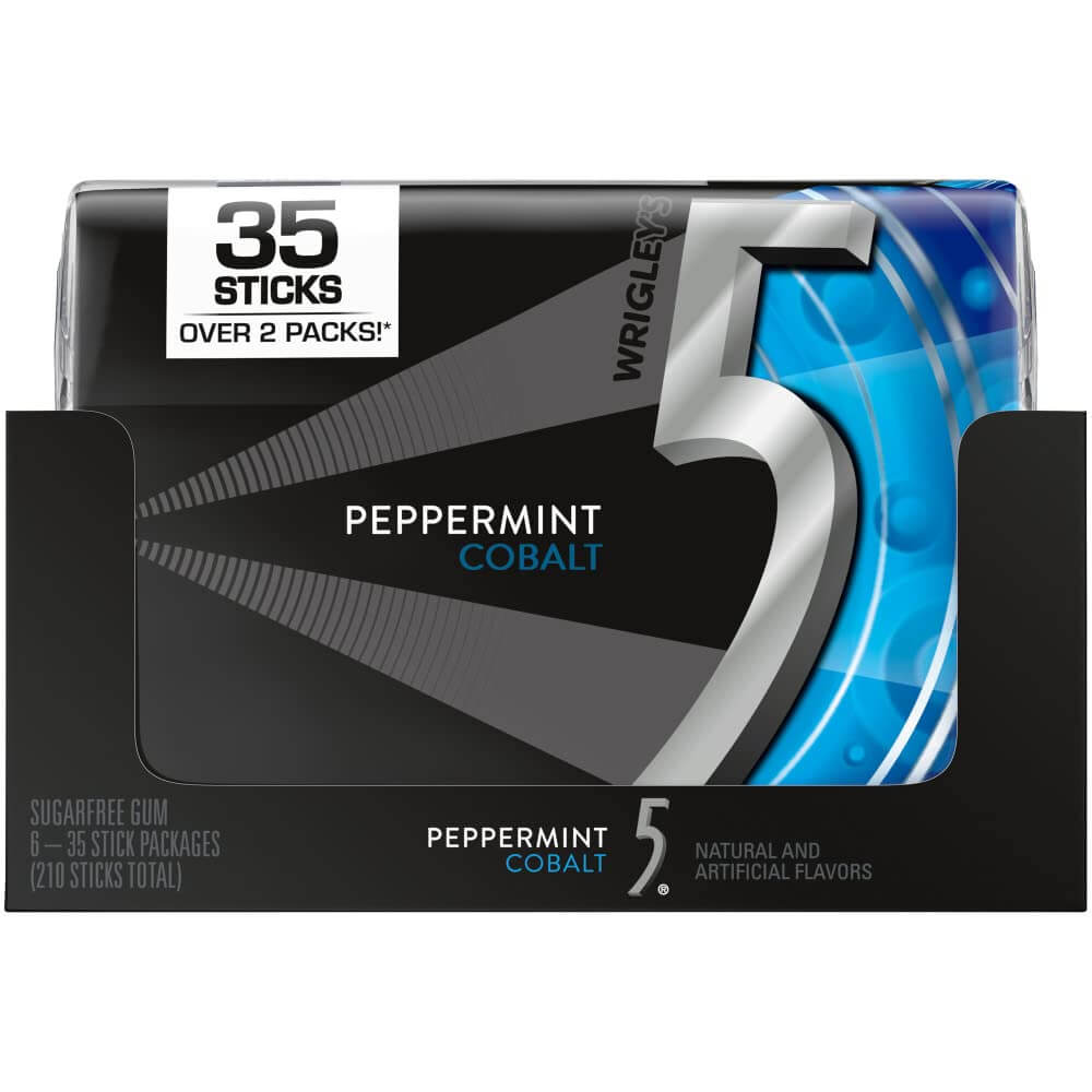 5 Gum Pepper Mint Non Sugar Cobalt 5 32G